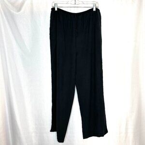 Elevated Leisure Quiet luxury 100% silk black wide leg pants by Judith Hart, 14